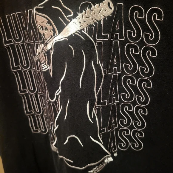 Lurking Class Sketchy Zumiez Skull Reaper Black Baseball Button Shirt Sz Large - Picture 5 of 7